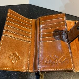 Patricia Nash Brown Leather Trifold Wallet